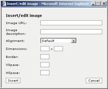 Insert image dialog/window