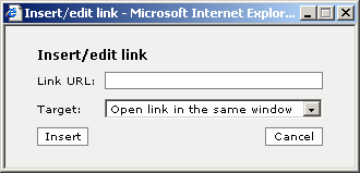 Insert link dialog/window